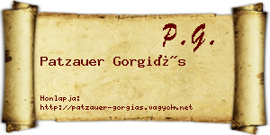 Patzauer Gorgiás névjegykártya